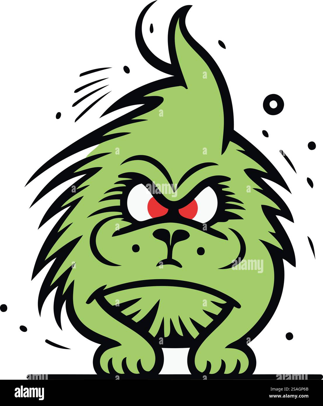Wütendes Cartoon-Monster. Vektor-Illustration für T-Shirt-Design. Stock Vektor