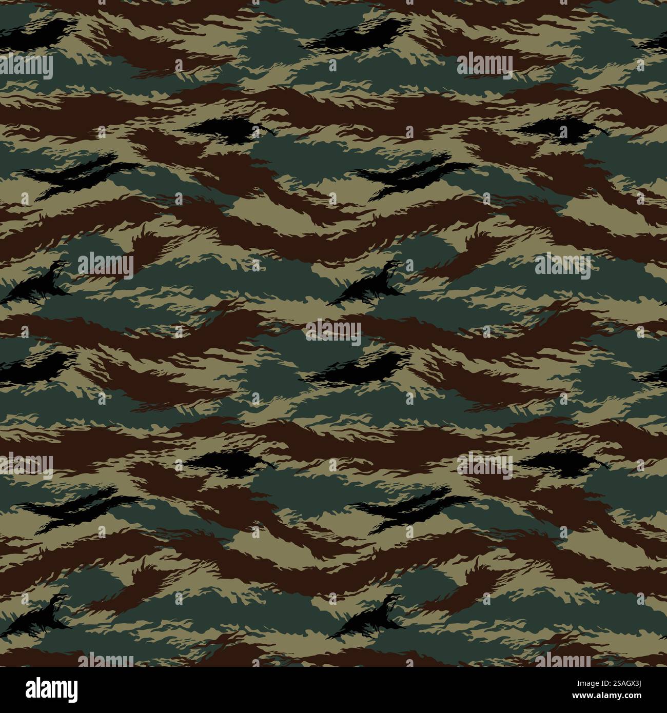 Tigerstripe Tarnmuster nahtlose Armee Muster, Vektor Tarnmuster Stock Vektor