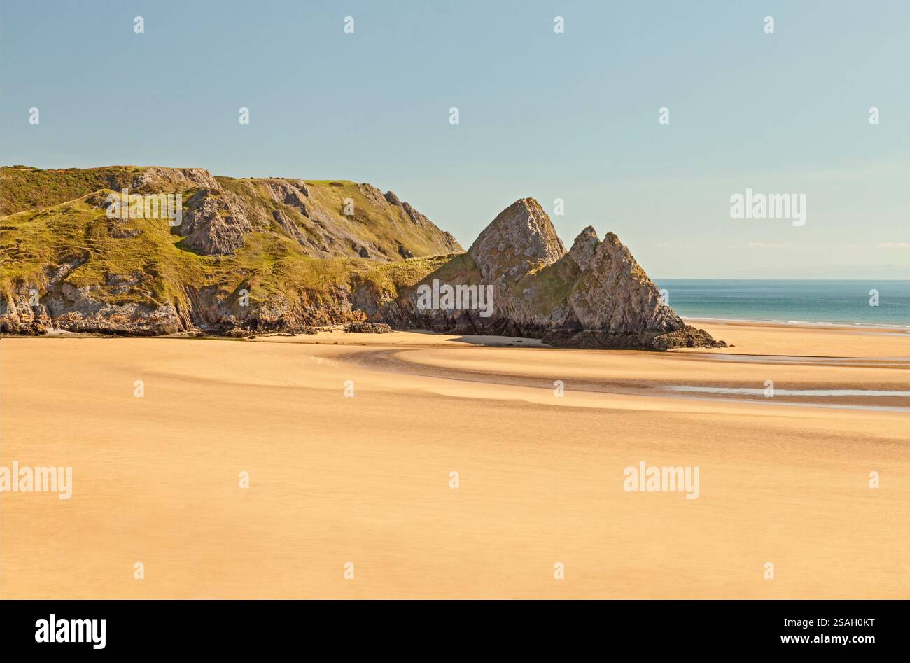 Three Cliffs Bay, Gower Peninsula, Swansea, South Wales, Großbritannien Stockfoto