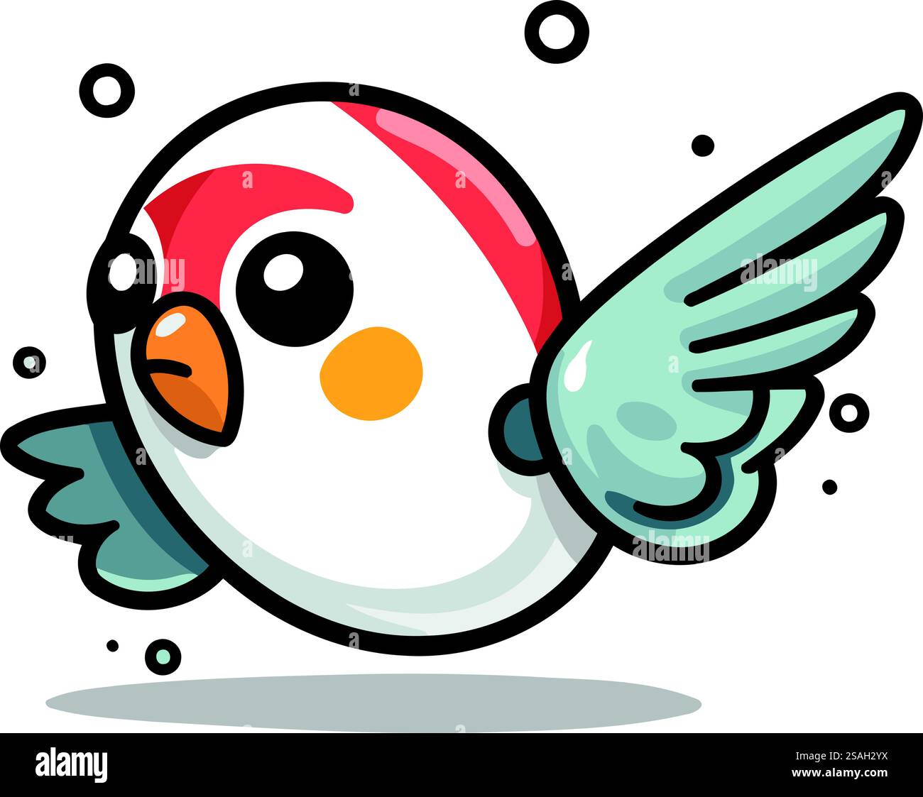 Niedlicher Vogel Cartoon Charakter Vektor Illustration. Maskottchen Stock Vektor