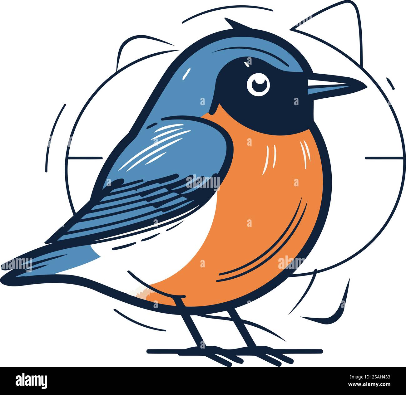 Bullfinkenvogel. Isolierte Vektorillustration auf weißem Hintergrund. Stock Vektor