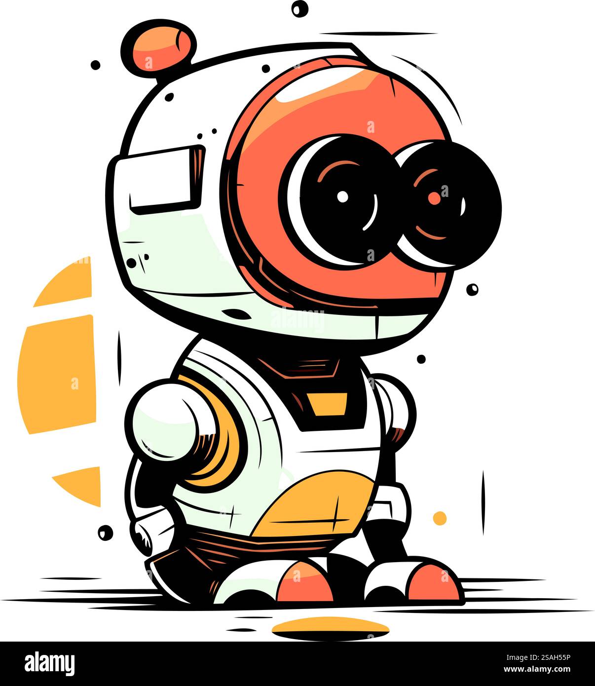 Niedlicher Karikaturroboter. Vektorillustration auf weißem Hintergrund isoliert. Stock Vektor