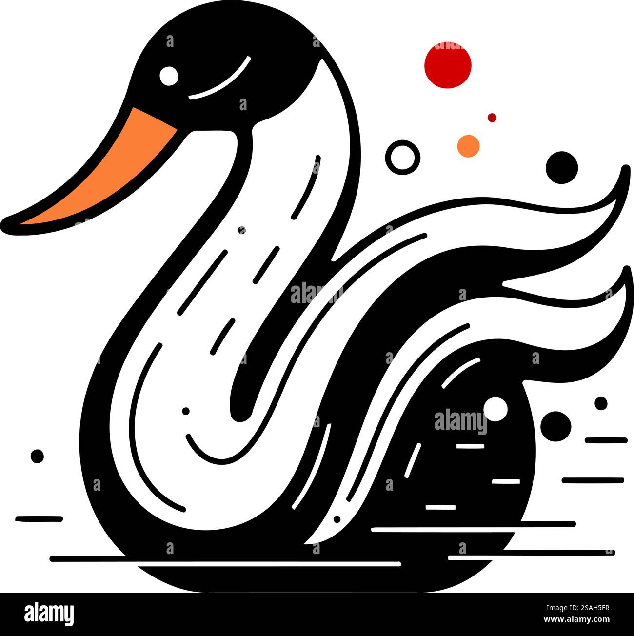 Vektordarstellung eines Schwans in Form eines Schwans. Stock Vektor