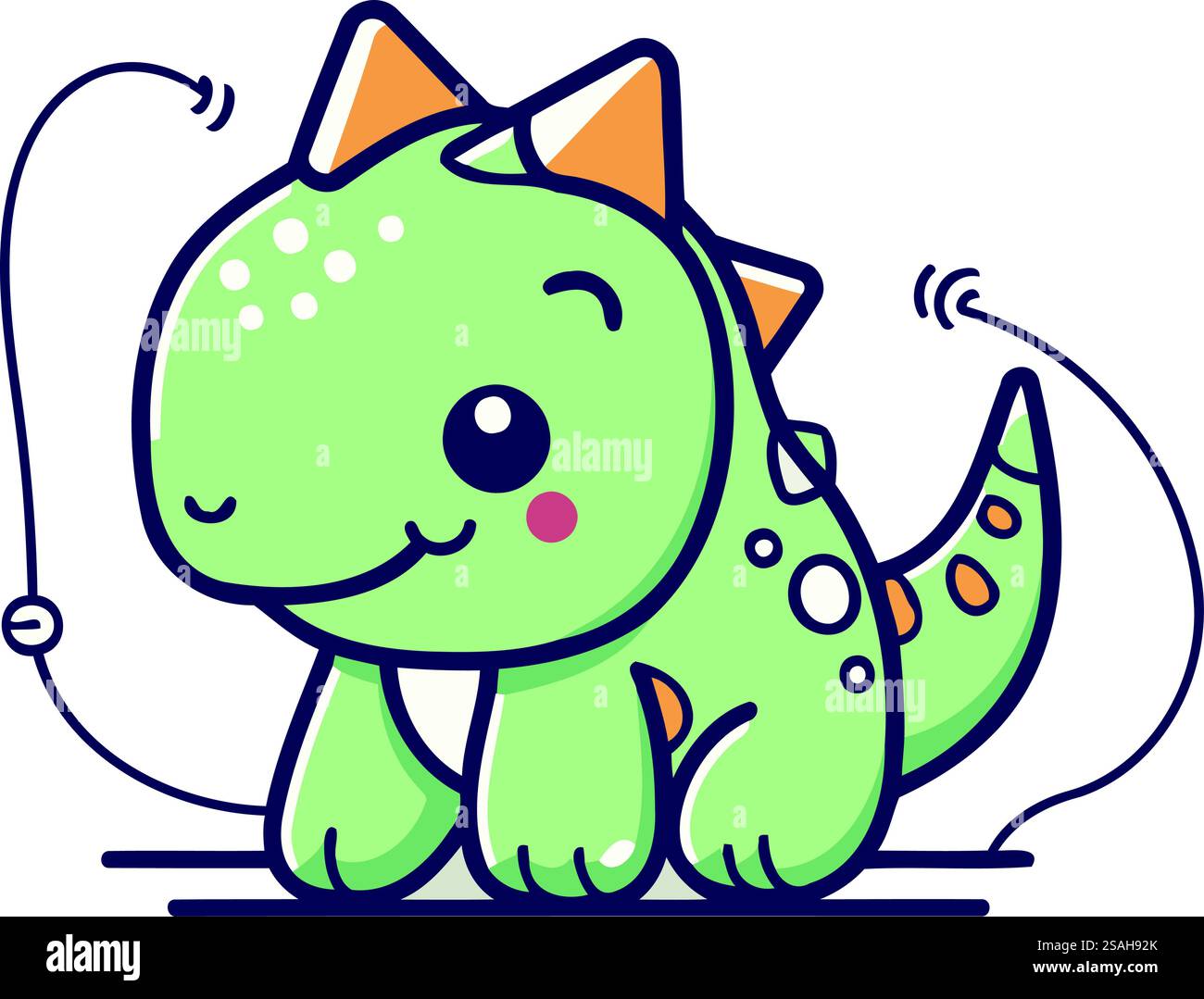 Niedlicher Cartoon-Dinosaurier. Vektorabbildung. Niedlicher Stegosaurus. Stock Vektor