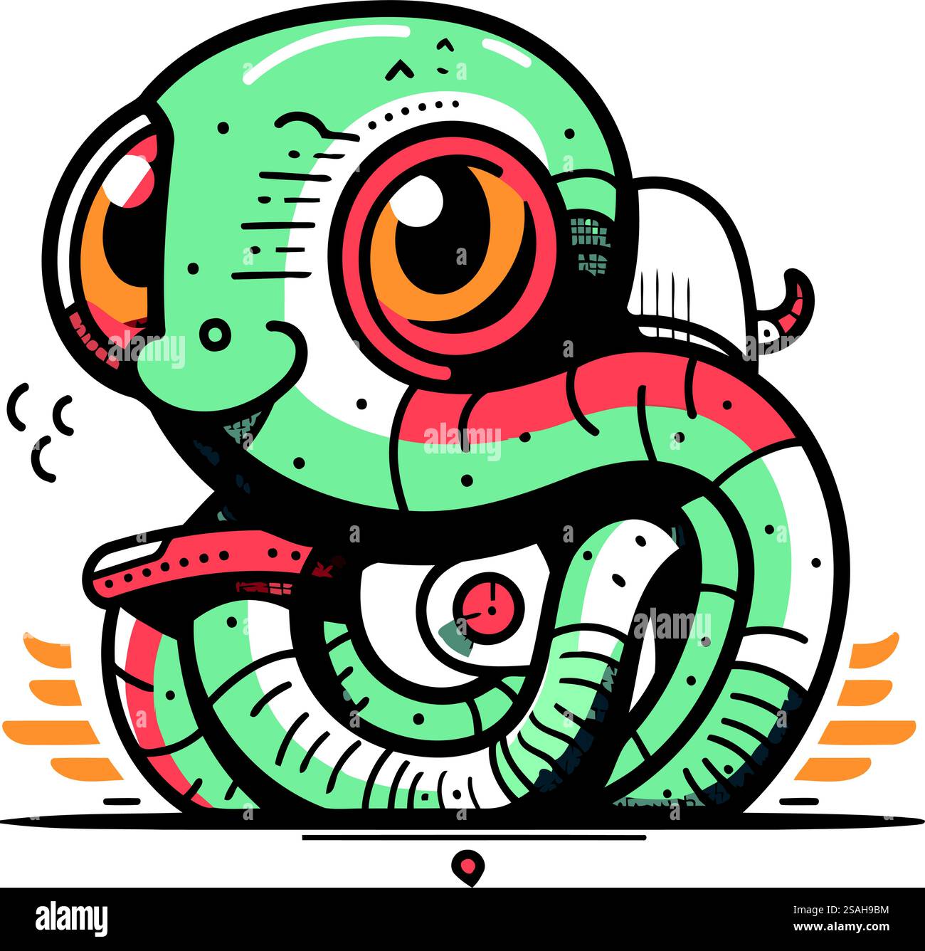 Niedliches Cartoon-Monster. Vektor-Illustration für T-Shirt-Design. Stock Vektor