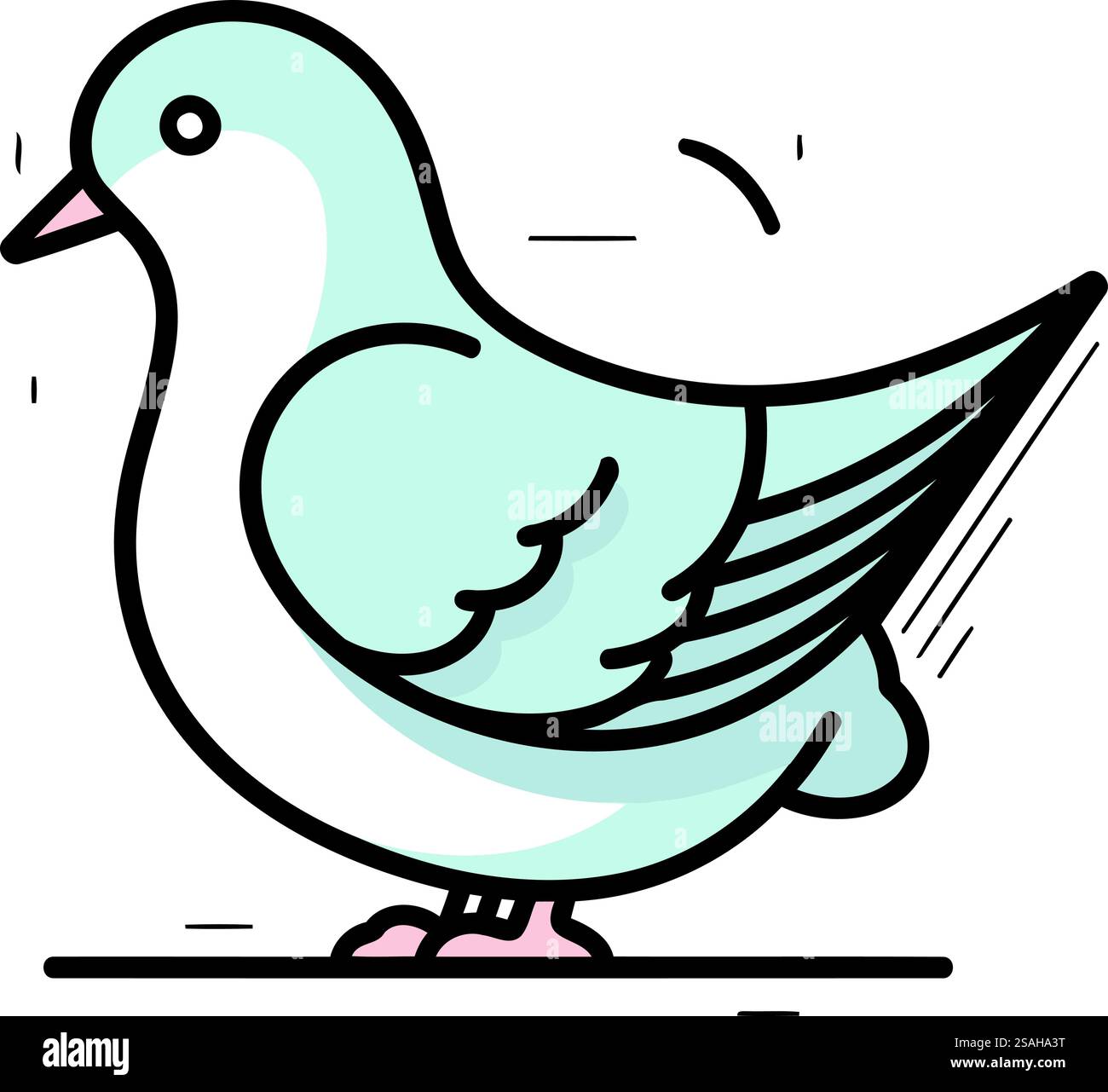 Taubensymbol. Flache Illustration des Taubenvektorsymbols für Webdesign Stock Vektor