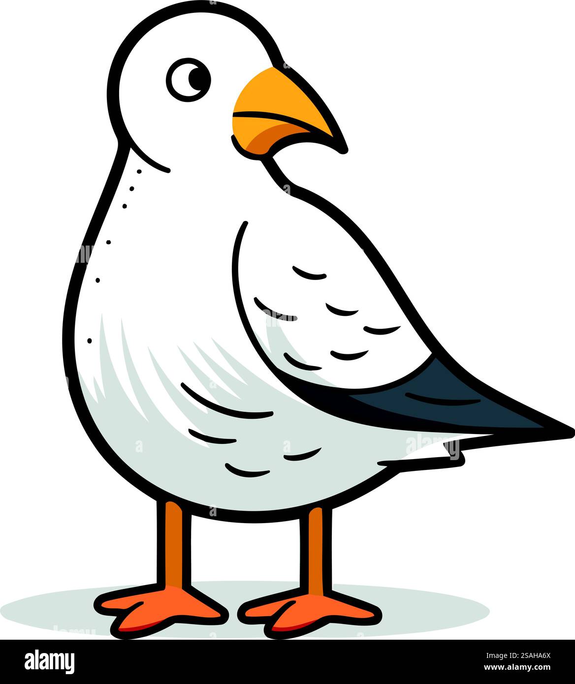 Möwe Vogel Cartoon Vektor Illustration Stock Vektor