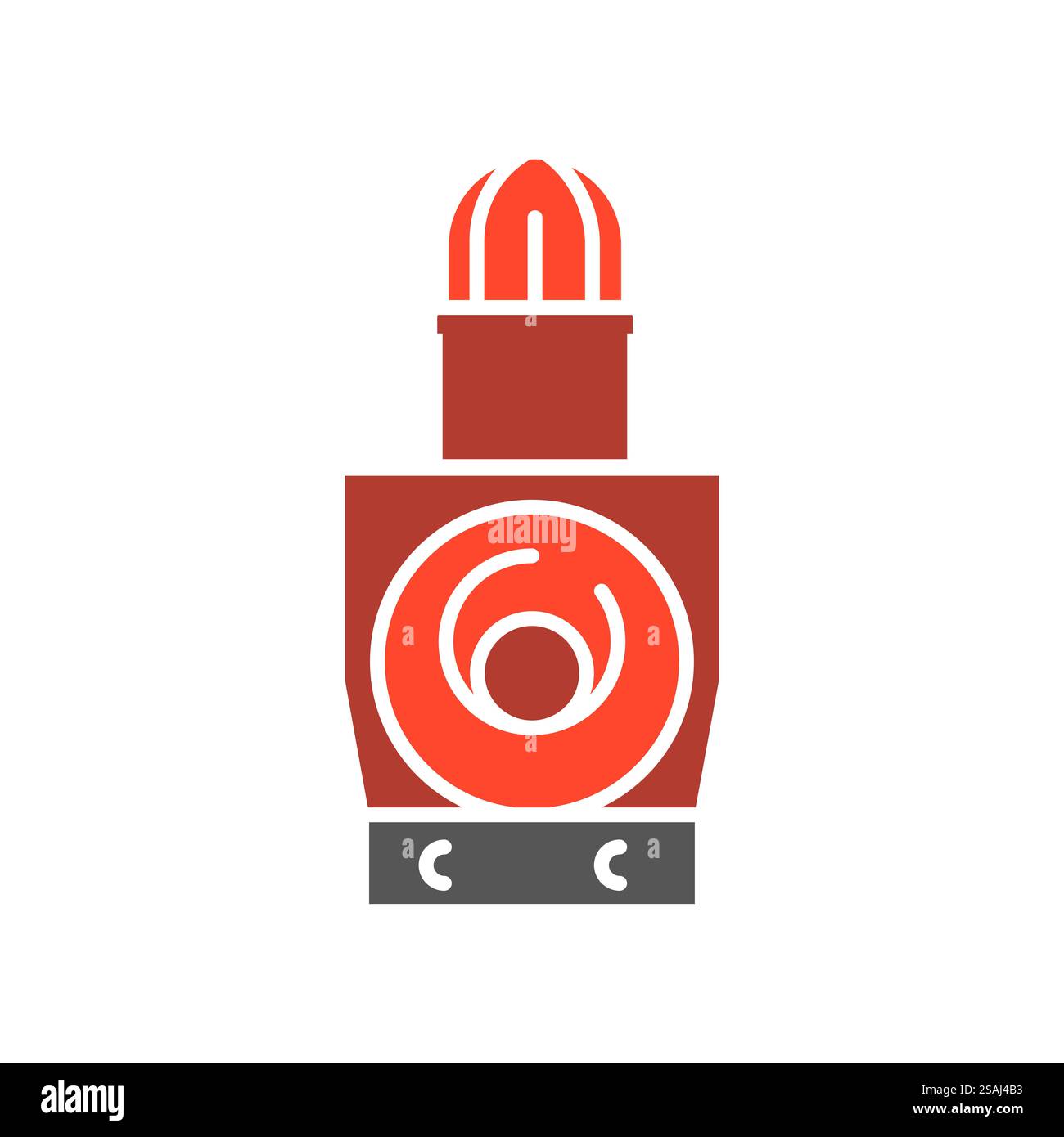 Symbol für Sirene Alarm leise. Isoliertes Element. Bearbeitbare Kontur. Stockfoto