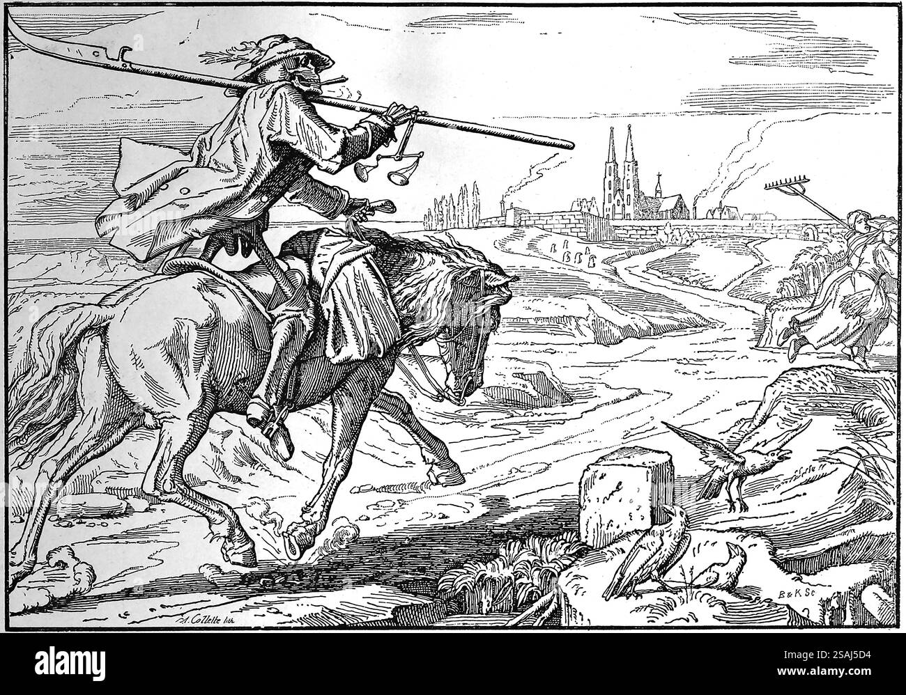 Frankreich. 1830 Revolution. Satirische Gravur von CH. Collette inspiriert von den Tänzen des Todes des 15. Jahrhunderts, um die schrecklichen Tage von J zu veranschaulichen Stockfoto