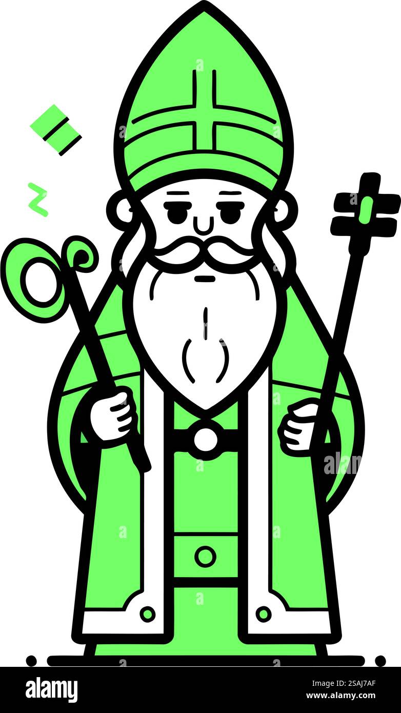 St. Nikolaus. Vektor-Illustration des Heiligen Nikolaus. Stilisiertes lineares Symbol. Stock Vektor