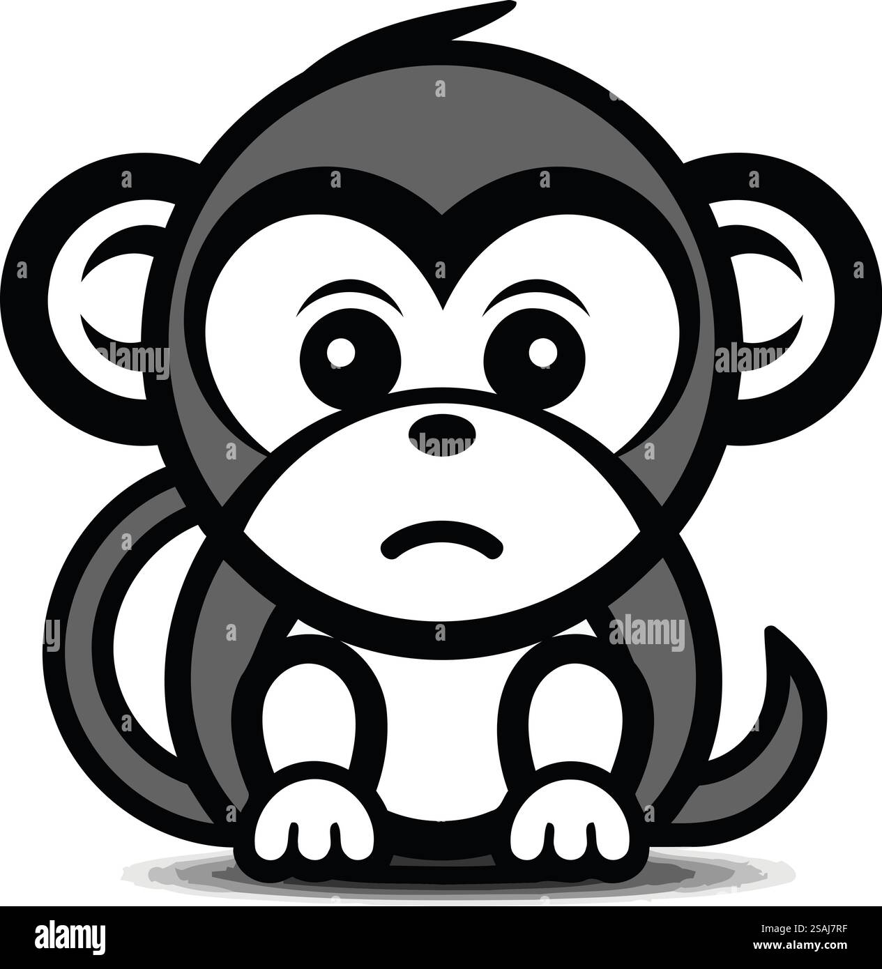Monkey Cartoon Charakter Vektor Symbol Illustration Design&#XA; Stock Vektor