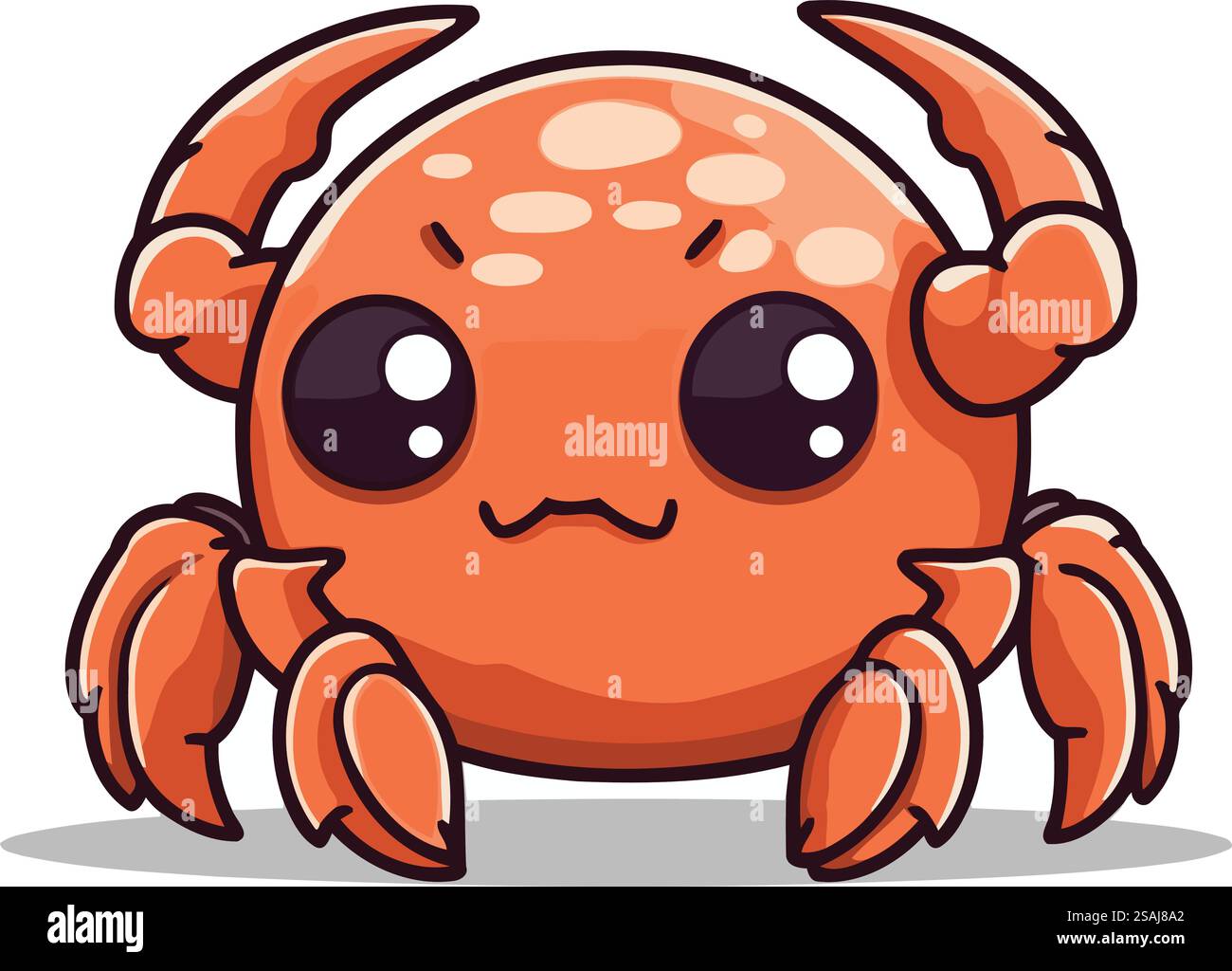 Krabbenmaskottchen-Zeichentrickstil für Ihr Maskottchen-Branding. Vektorabbildung. Stock Vektor