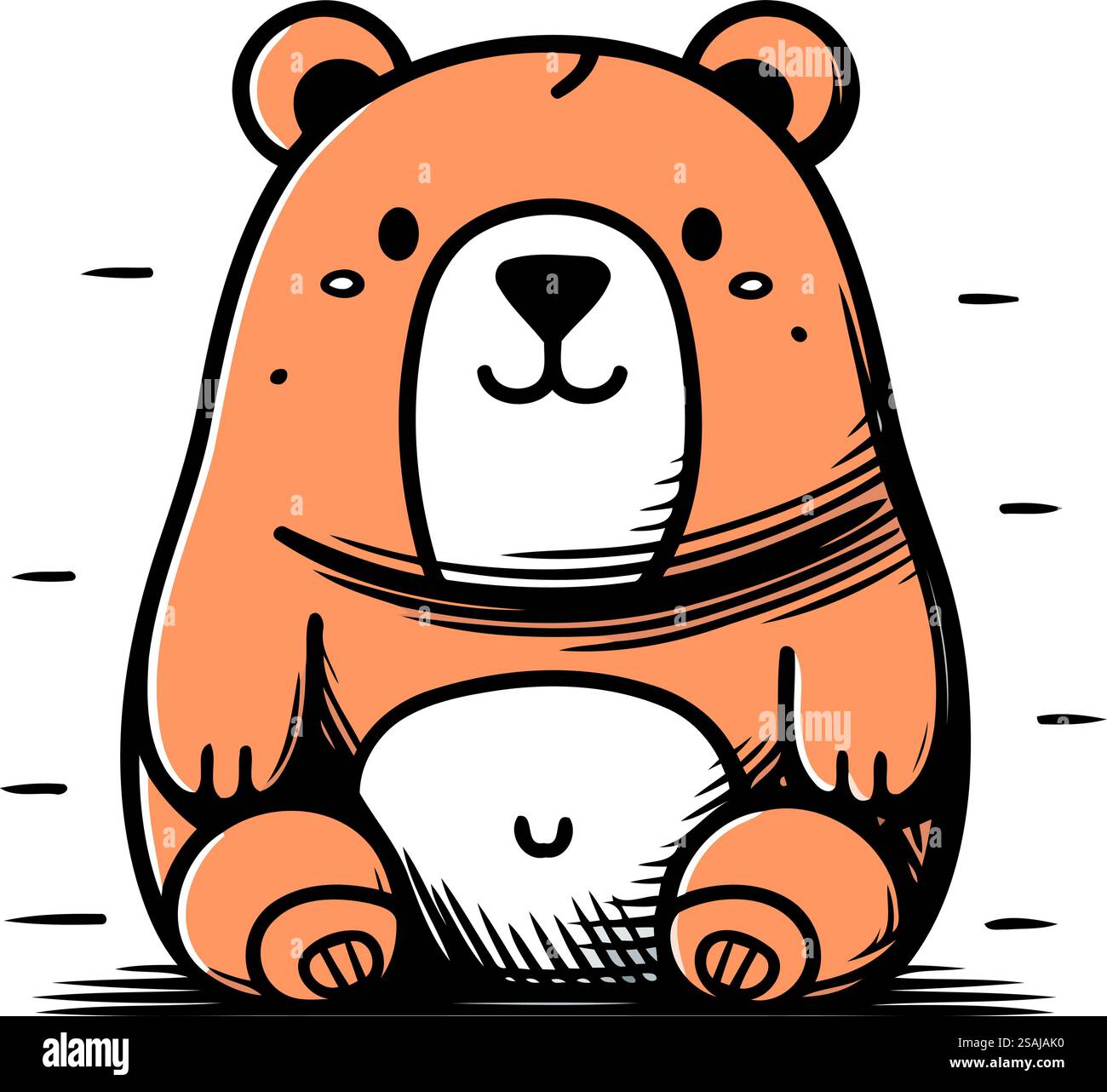 Niedlicher Karikaturbär. Vektor-Illustration für T-Shirt-Design. Stock Vektor
