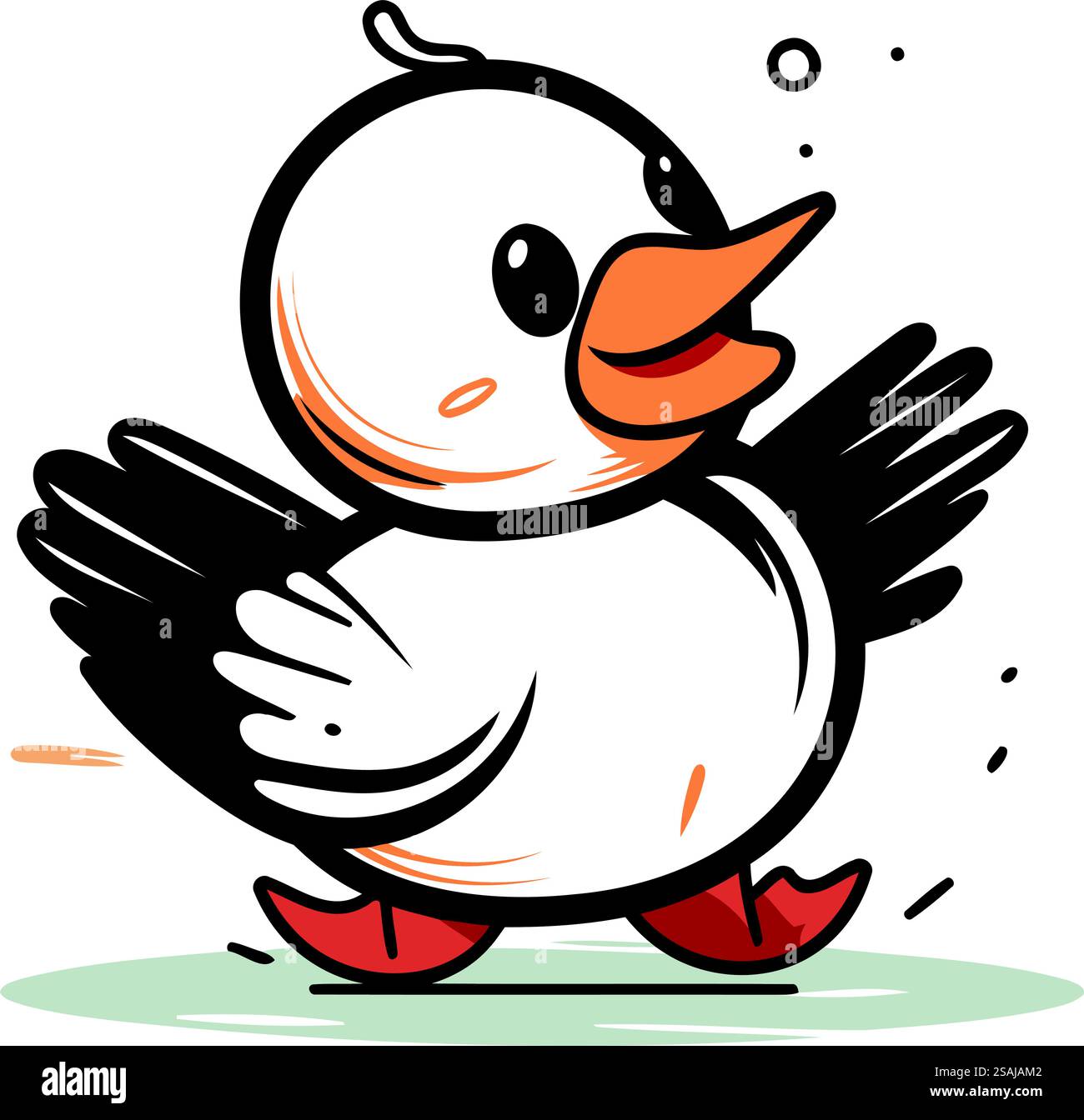 Ente auf weißem Hintergrund. Vektorabbildung. eps 10. Stock Vektor