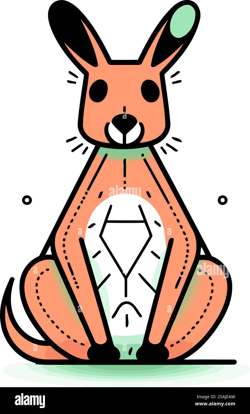 Süßes Känguru. Vektor-Illustration in flachem Cartoon-Stil. Stock Vektor