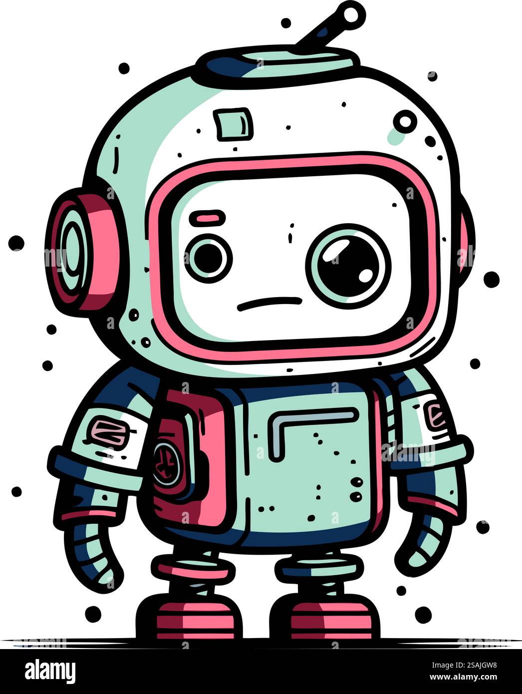 Cartoon-Roboter. Vektor-Illustration eines Cartoon-Roboters. Vektorabbildung. Stock Vektor