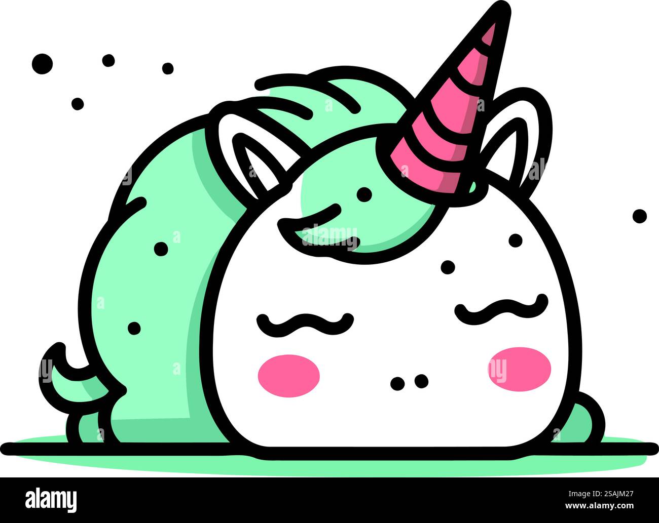 Niedliche Einhorn-Vektor-Illustration. Niedliche Zeichentrickfigur. Fantasy-Tier. Stock Vektor