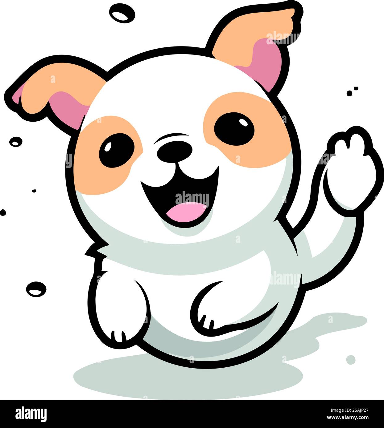 Niedliche Zeichentrickhund Vektor-Illustration. Niedliche Zeichentrickfigur mit Hund. Stock Vektor