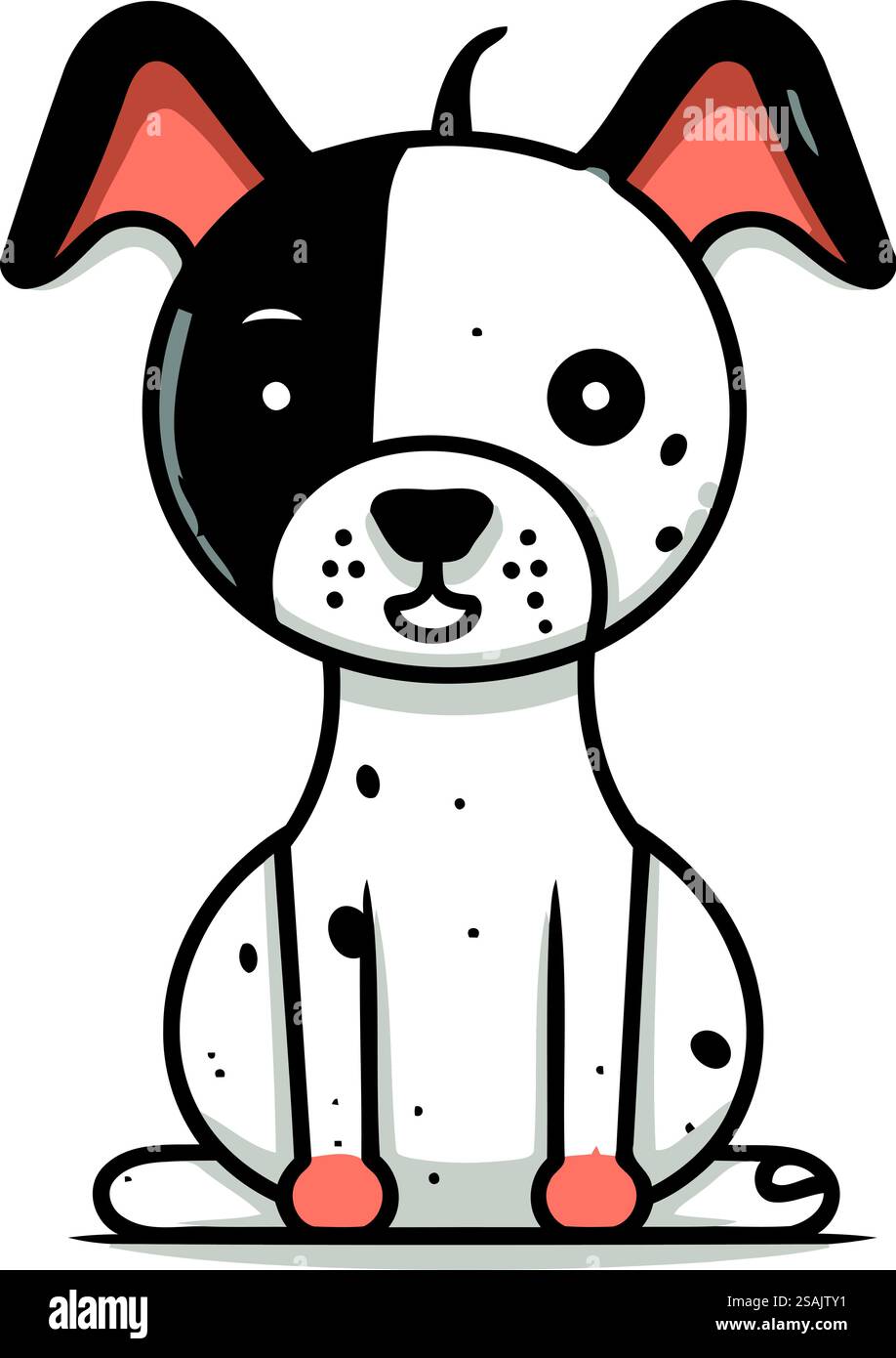 Niedliche Zeichentrickhund Vektor-Illustration. Niedliche Zeichentrickfigur mit Hund. Stock Vektor