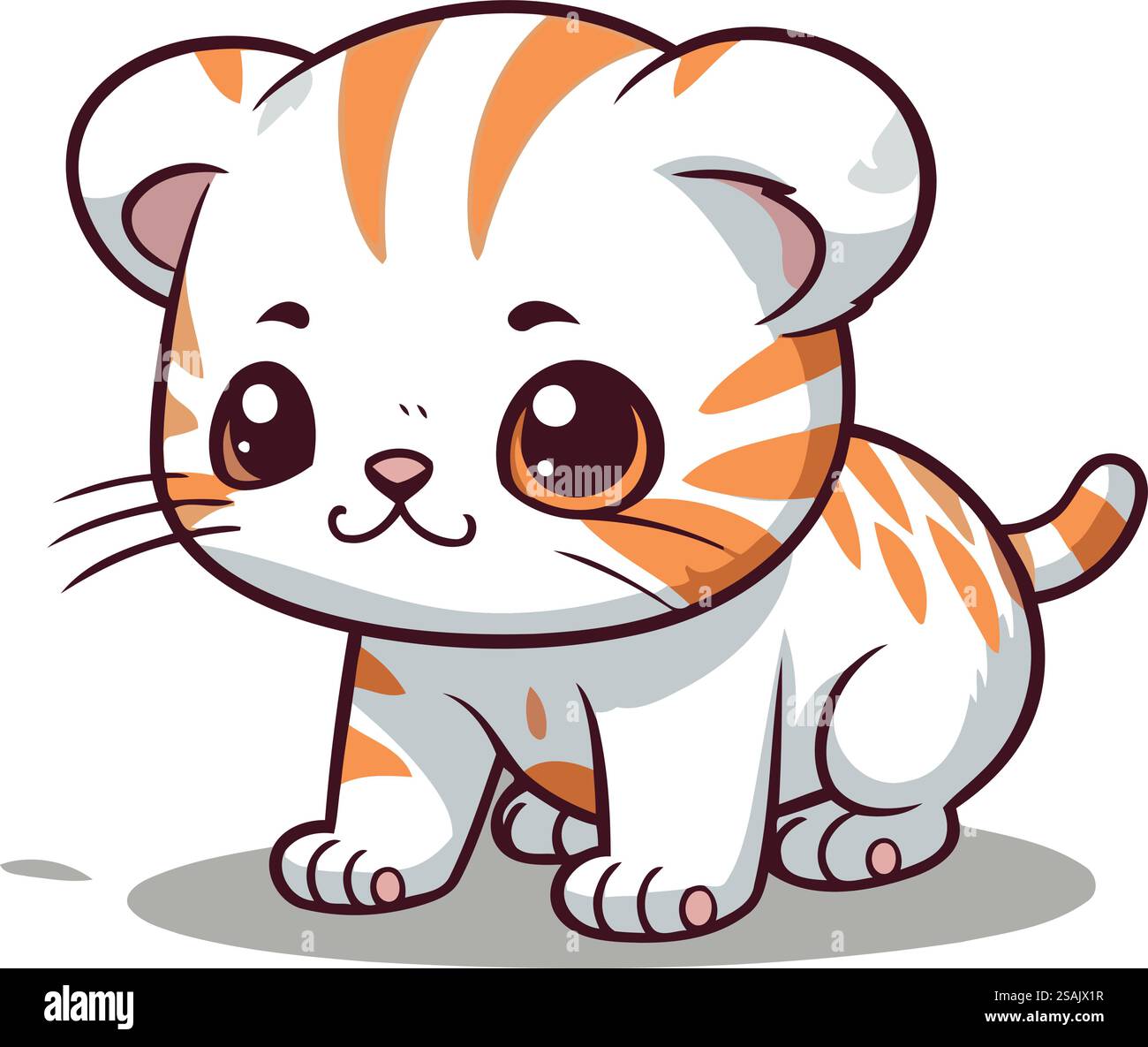 Niedliche kleine Tigerfigur. Vektorillustration für Kinderdesign. Stock Vektor