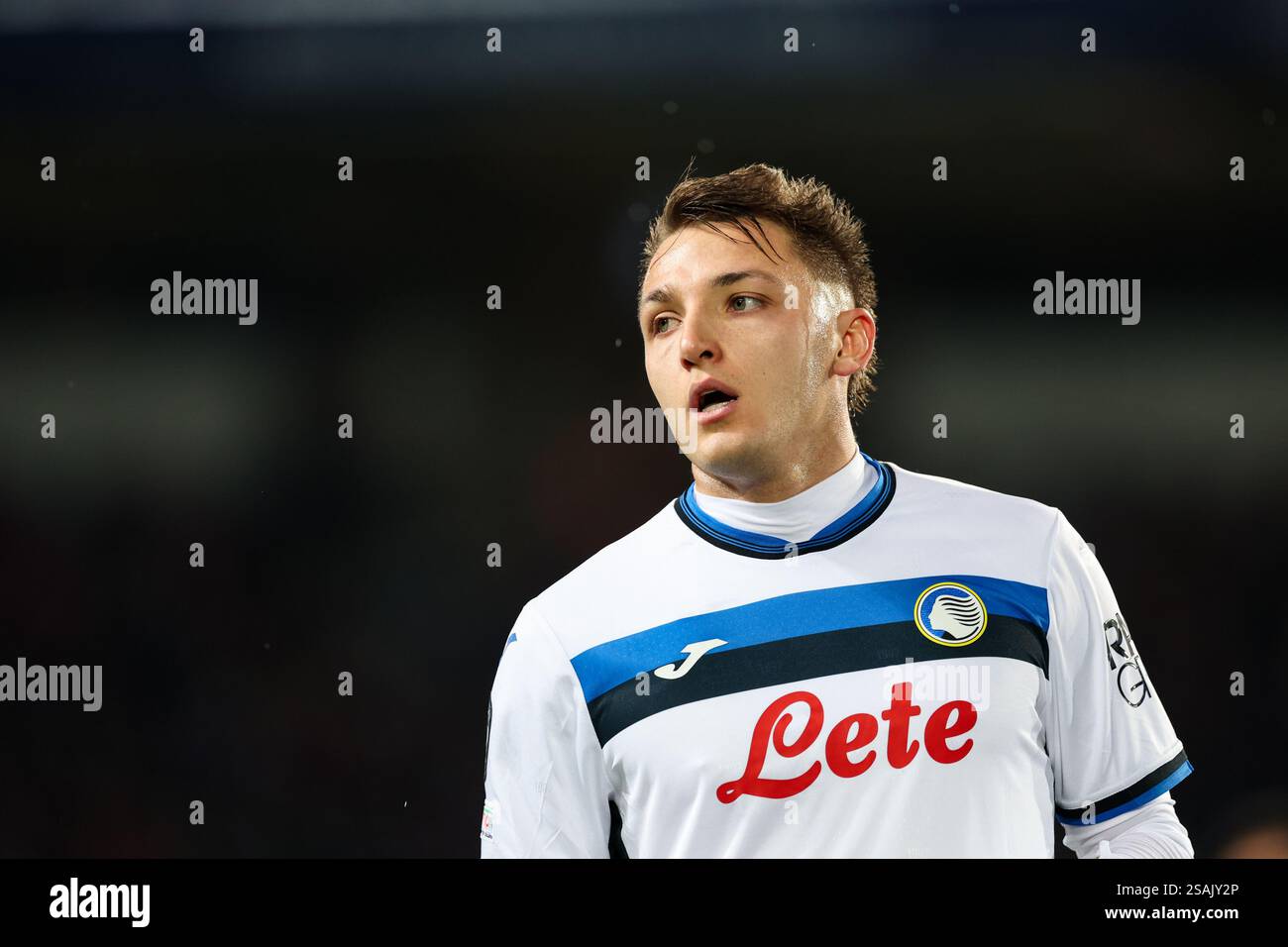 Barcelona, Spanien. 30. Januar 2025. Mateo Retegui von Atalanta BC spielte am 29. Januar 2025 im Lluis Companys Stadion in Barcelona, Spanien, während des Spiels der UEFA Champions League, DATE 8, zwischen dem FC Barcelona und Atalanta. (Foto: Judit Cartiel/PRESSINPHOTO) Credit: SIPA US/Alamy Live News Stockfoto