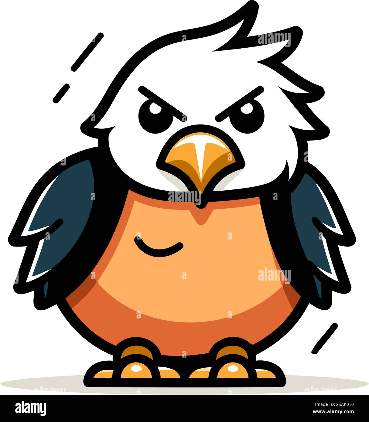 Adler Vogel Cartoon Maskottchen Charakter Isolierte Vektor-Illustration Stock Vektor
