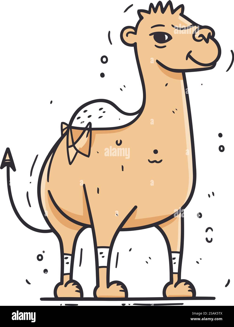 Süßes Kamel. Vektor-Illustration im Doodle-Cartoon-Stil. Stock Vektor