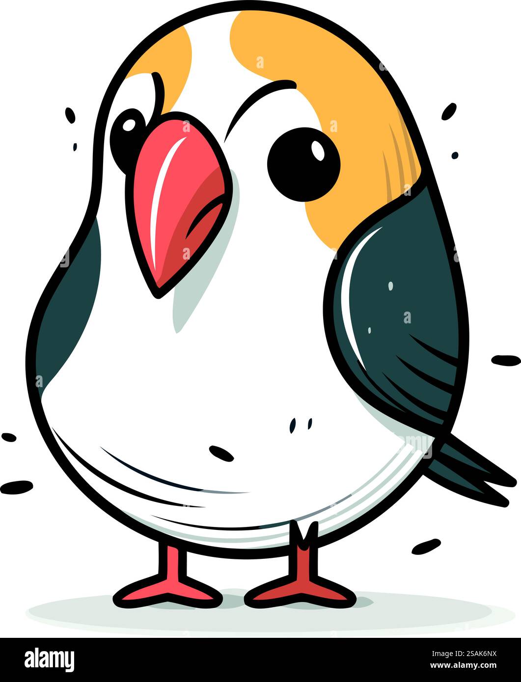 Niedlicher Vogel-Cartoon-Maskottchen-Charakter. Vektorabbildung. Stock Vektor