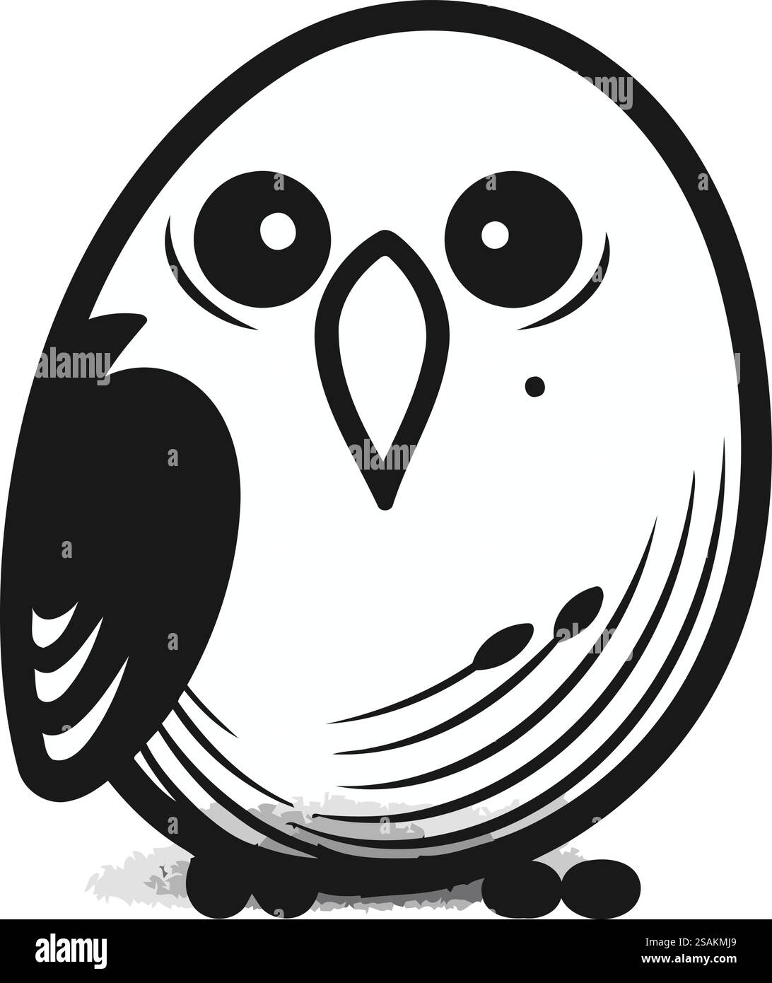 Süße Eule auf weißem Hintergrund. Vektor-Illustration eines Vogels. Stock Vektor