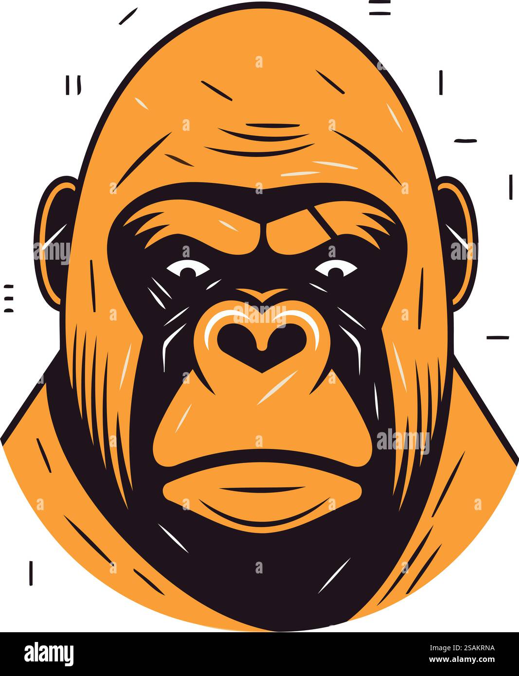 Gorillakopf. Vektor-Illustration für T-Shirt-Print-Design. Stock Vektor