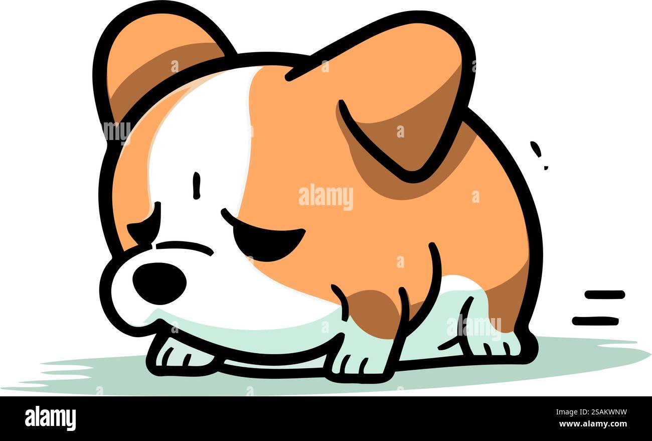 Niedliche Zeichentrickhund Vektor-Illustration. Niedliche kleine Hundefigur. Stock Vektor