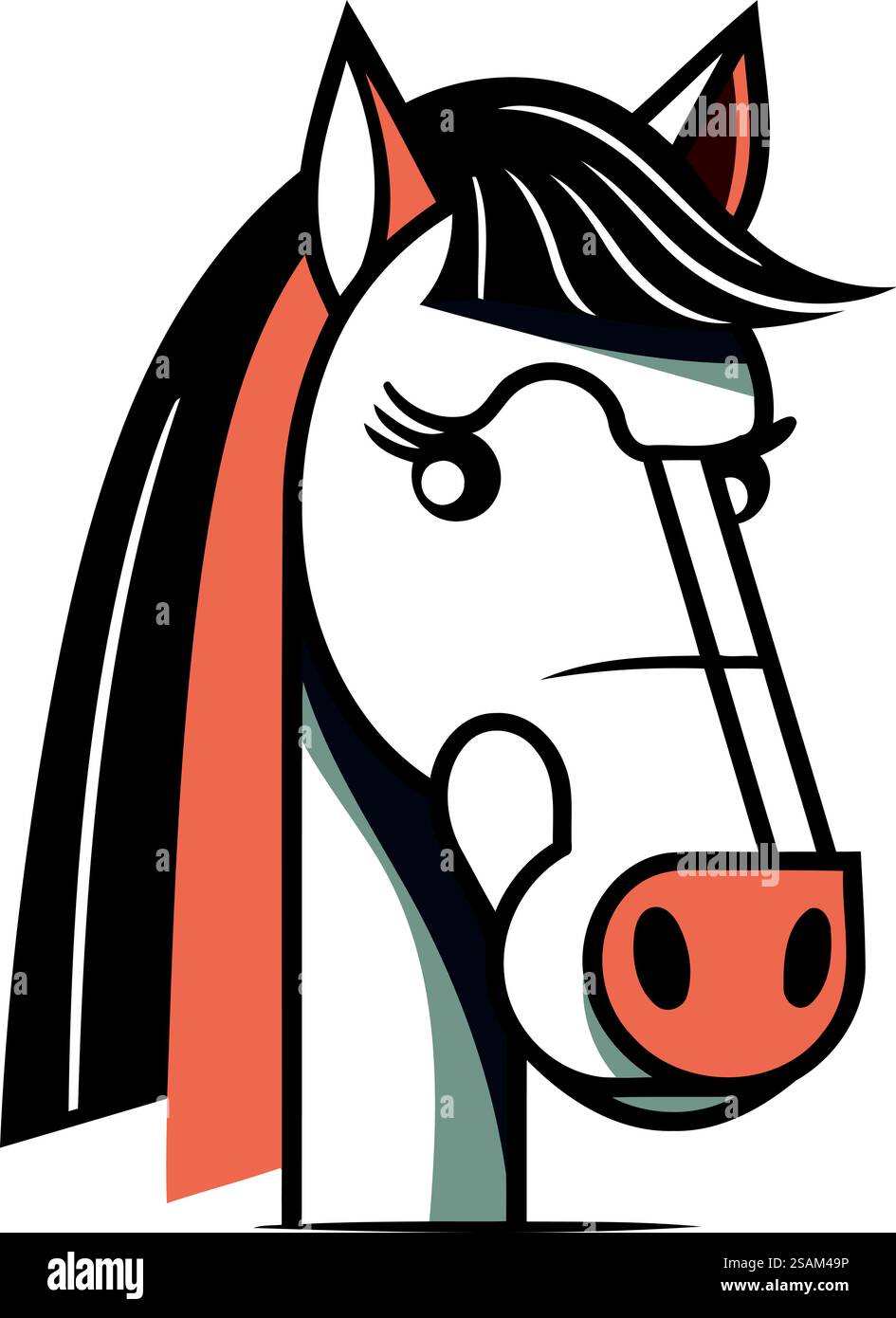 Pferdekopf-Symbol. Tiercartoon und Naturthema. Isolierte Konstruktion. Vektorabbildung Stock Vektor Pferdekopf-Symbol. Tiercartoon und Naturthema. Isolierte Konstruktion. Vektorabbildung Stock Vektor