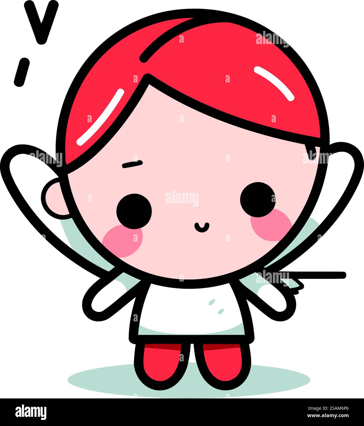 Niedliches Engelstrickfiguren-Vektor-Design. Happy Angel Vektor-Design. Stock Vektor