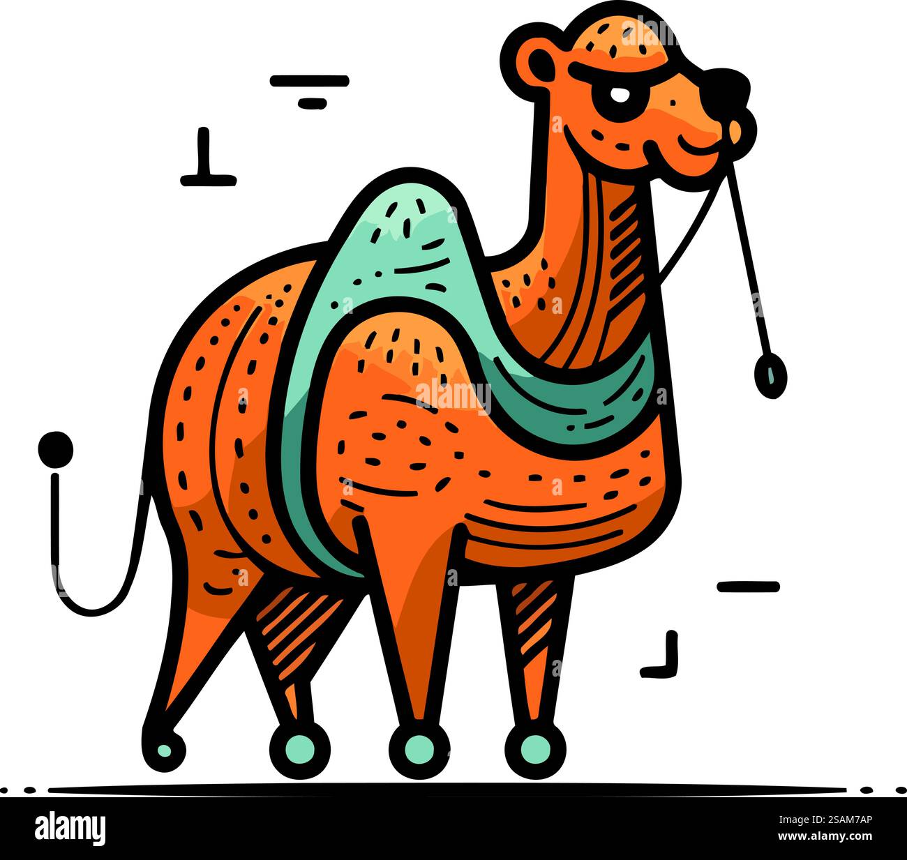 Niedliches Kamel im Cartoon-Stil. Vektorillustration für Ihr Design. Stock Vektor