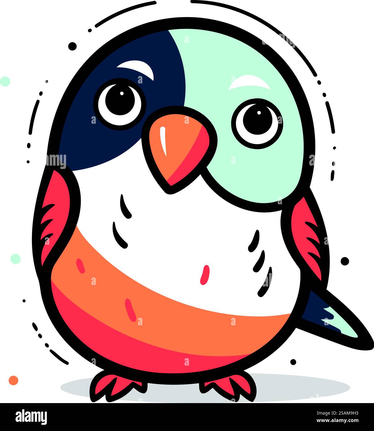 Niedlicher Karikaturpinguin. Vektorabbildung. Niedlicher Vogel. Stock Vektor