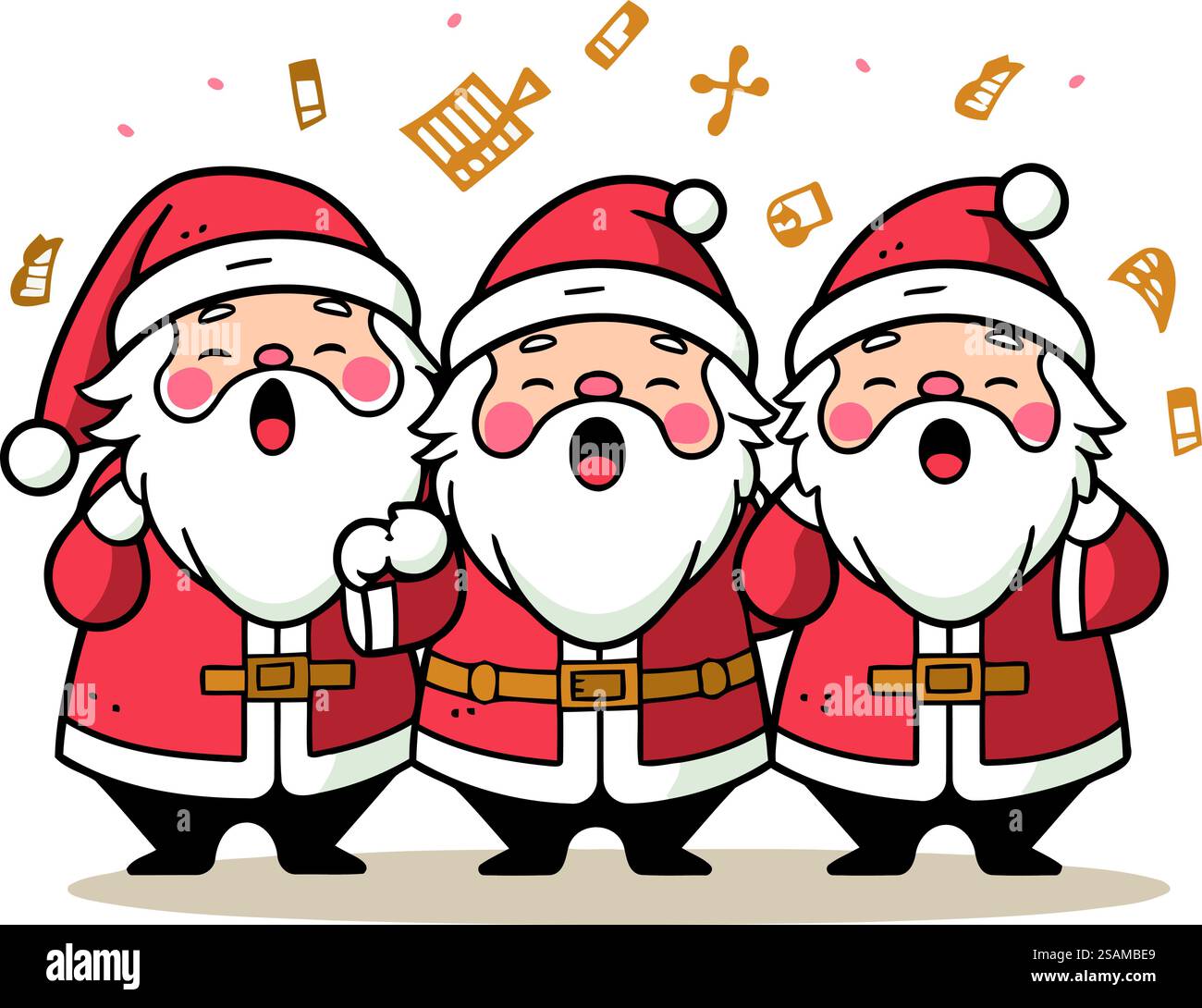 weihnachtsmann mit Musiknoten Cartoon Vektor Illustration EPS 10 Stock Vektor