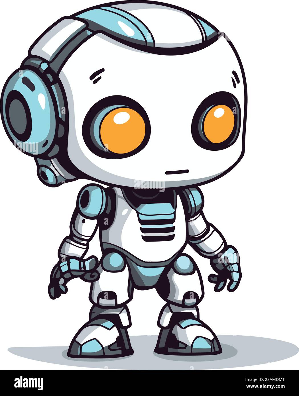 Niedlicher Karikaturroboter. Vektorillustration auf weißem Hintergrund isoliert. Stock Vektor