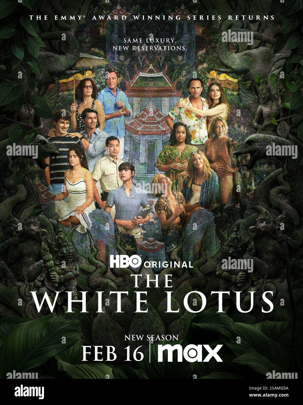 Das Poster der 3. Staffel des Weißen Lotus Stockfoto