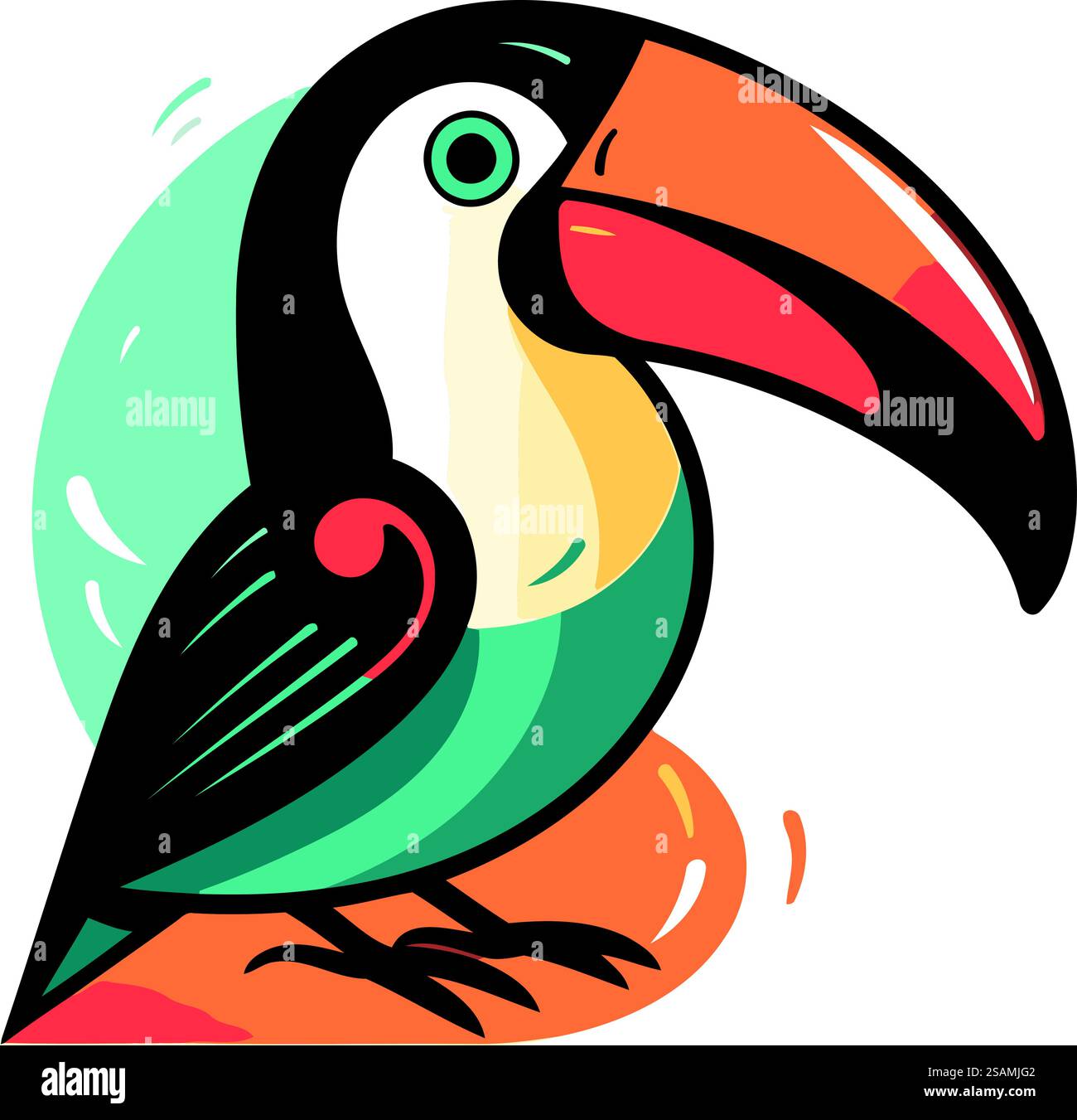 Tukanvogel. Bunte Vektor-Illustration im Cartoon-Stil. Stock Vektor