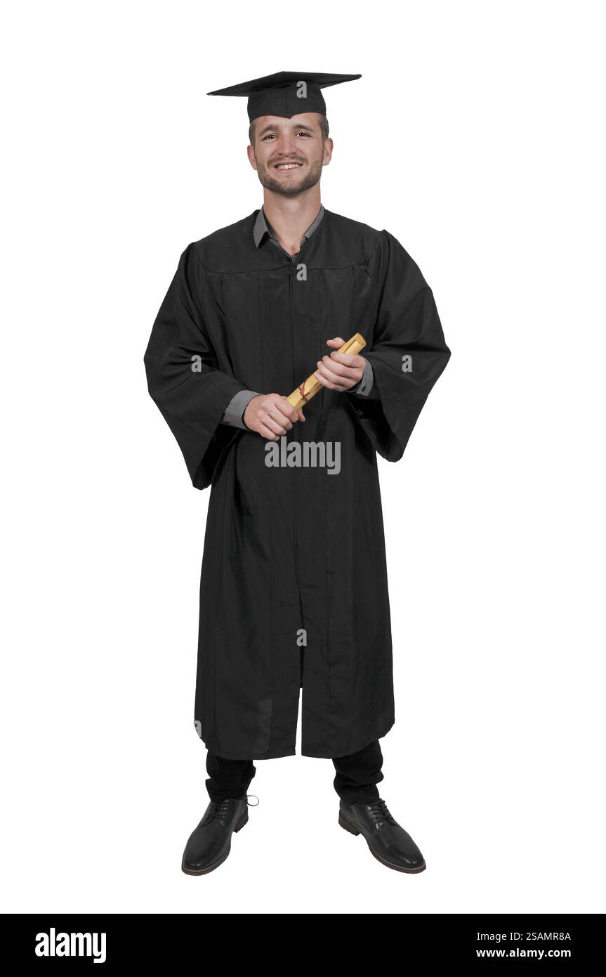 Junger Mann in seine Graduierung Kleider Stockfoto