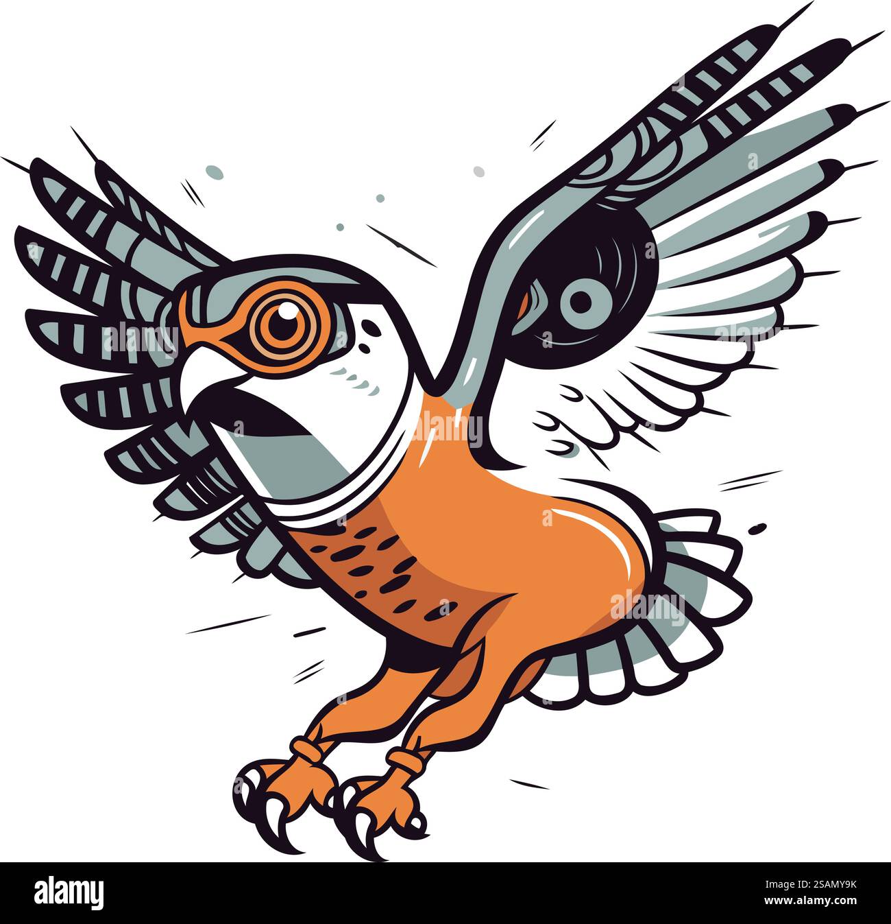 Cartoon-Illustration eines Vogels mit großen Augen. Vektorclip Art. Stock Vektor