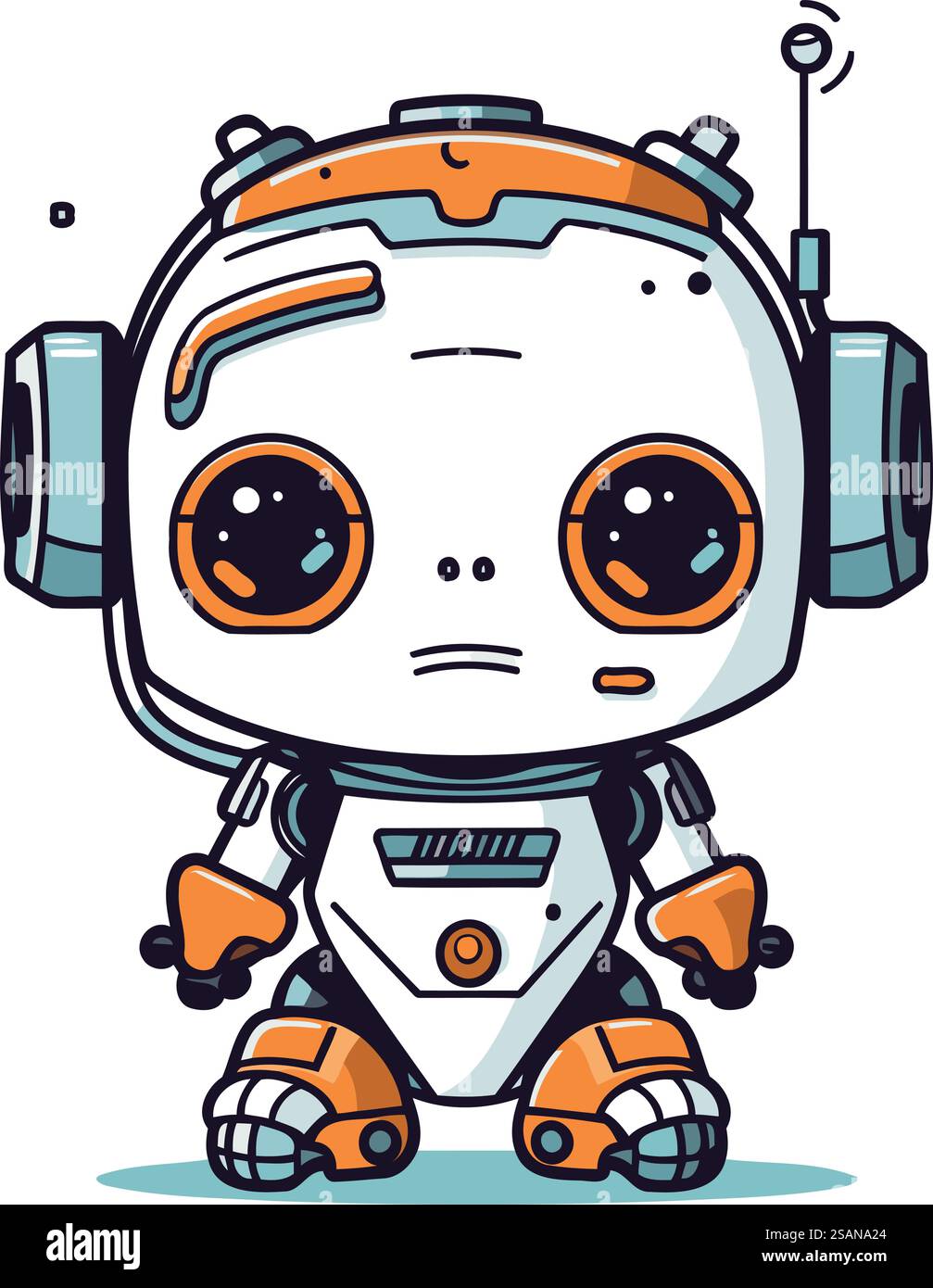 Niedlicher Karikaturroboter. Vektorillustration auf weißem Hintergrund isoliert. Stock Vektor