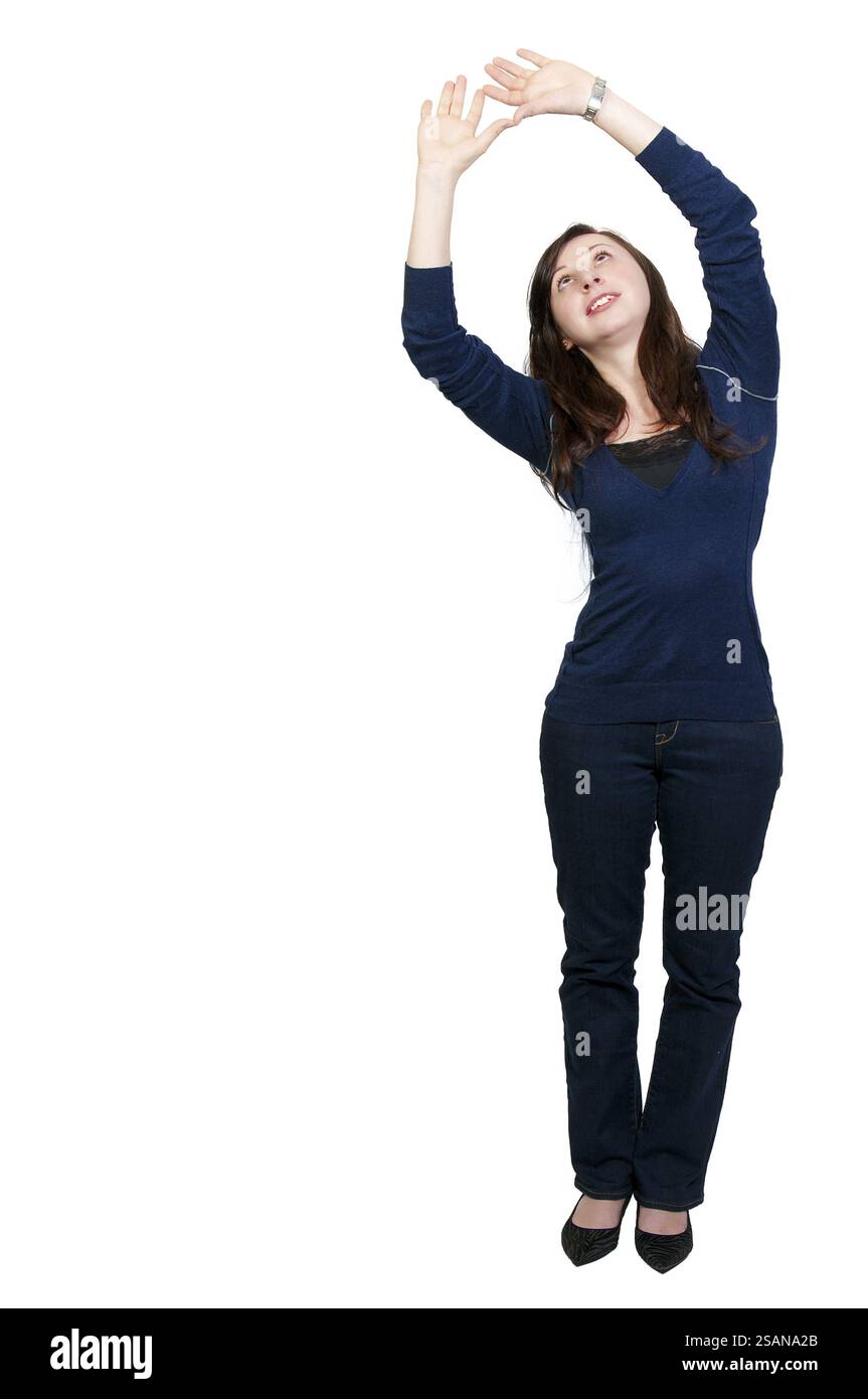 Eine schöne junge Frau weit wegschauen Stockfoto