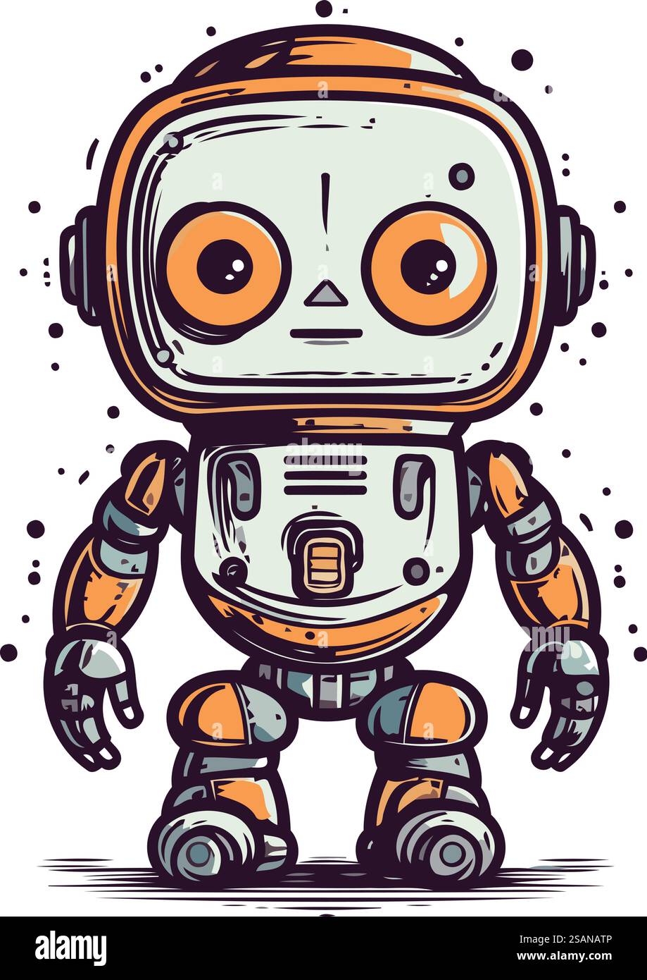 Niedlicher Karikaturroboter. Vektor-Illustration eines lustigen Roboters. Cartoon-Roboter. Stock Vektor