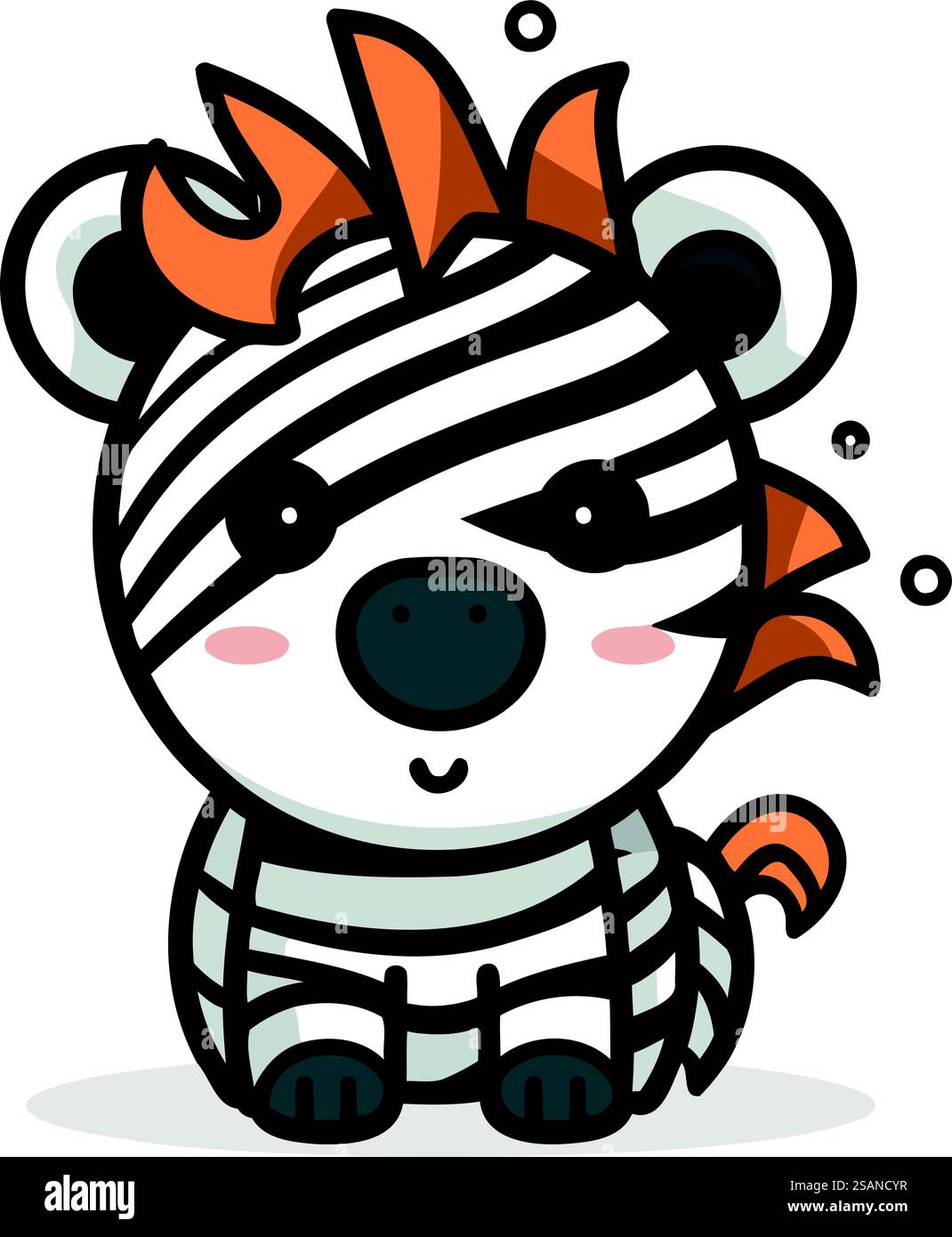 Nettes Zebra Maskottchen Cartoon Charakter Vektor Illustration. Stock Vektor