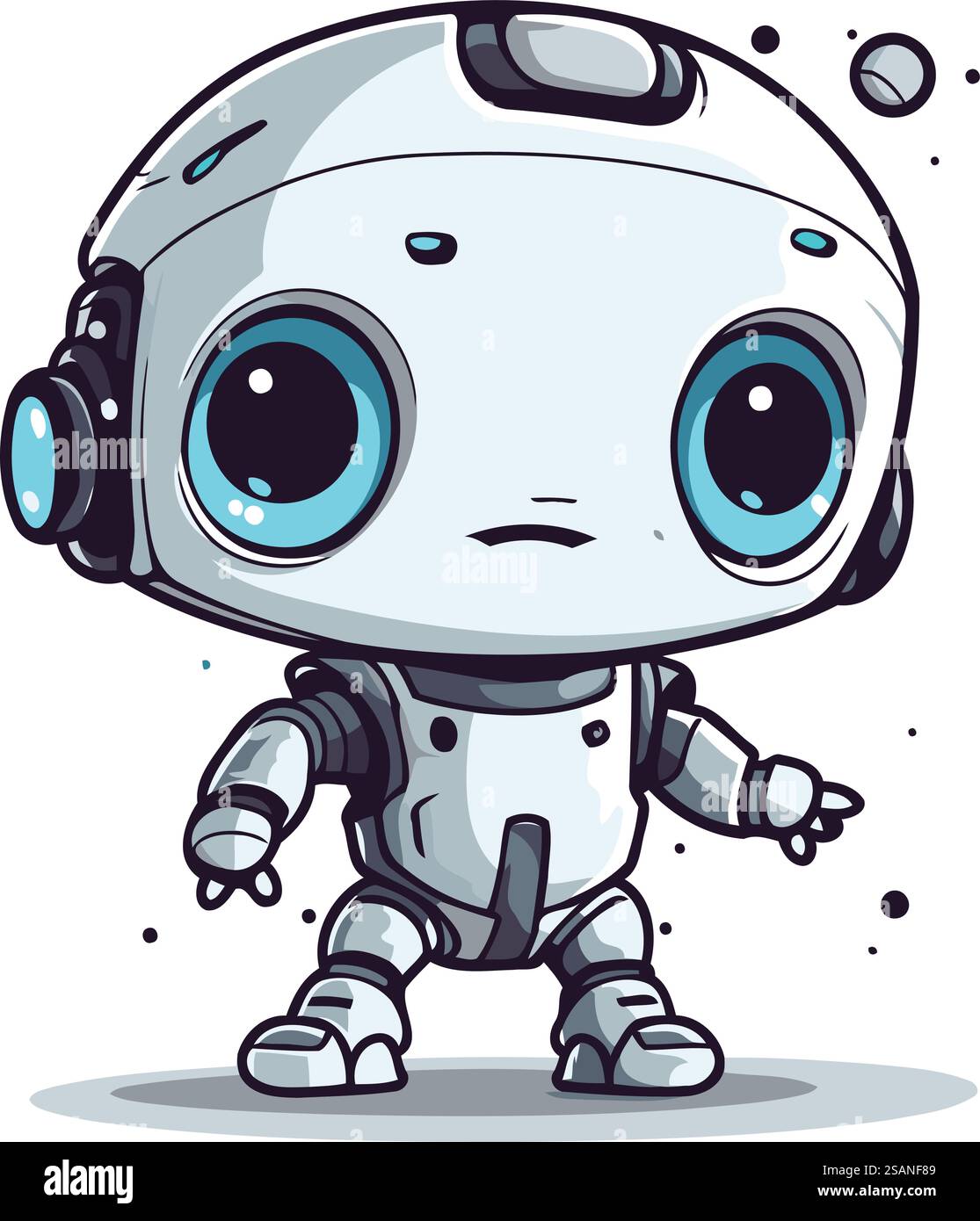 Niedlicher Karikaturroboter. Vektor-Illustration eines niedlichen kleinen Roboters. Stock Vektor