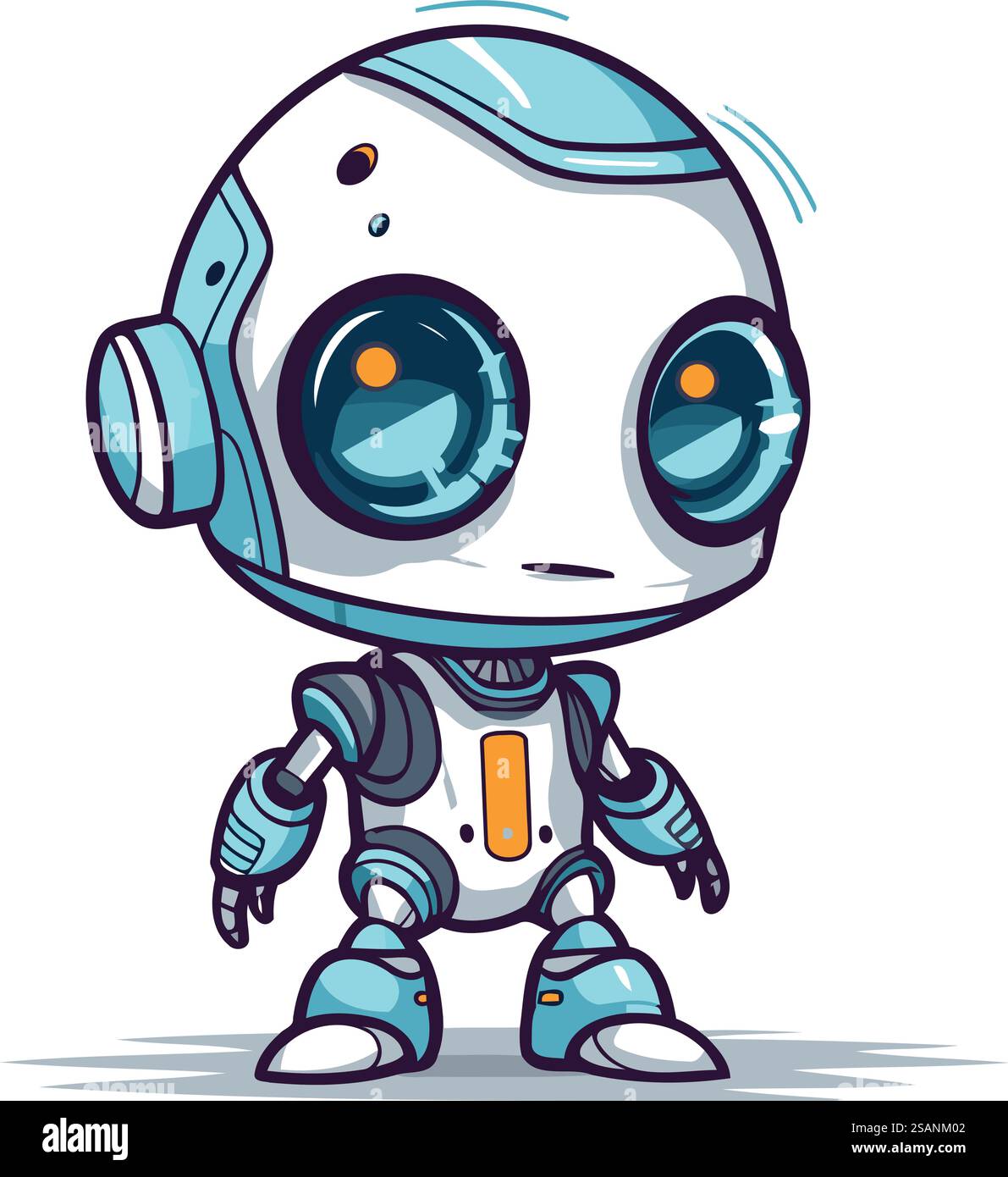 Niedlicher Karikaturroboter. Vektorillustration auf weißem Hintergrund isoliert. Stock Vektor