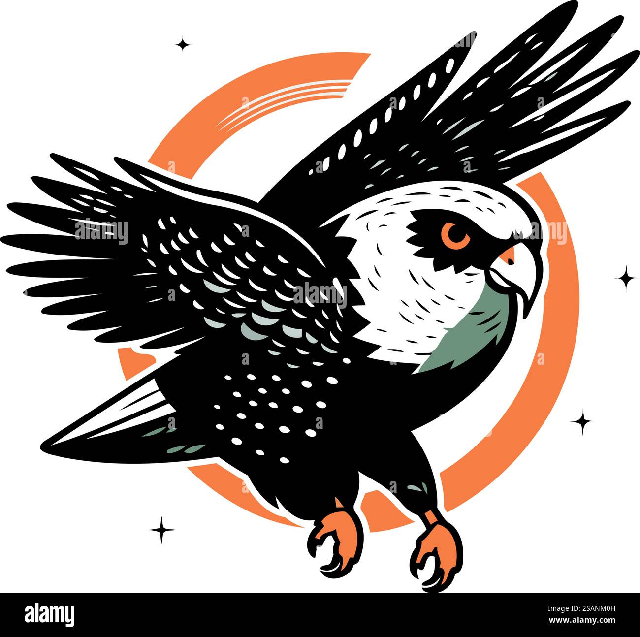 Weißkopfseeadler. Vektor-Illustration für T-Shirt-Print-Design. Stock Vektor