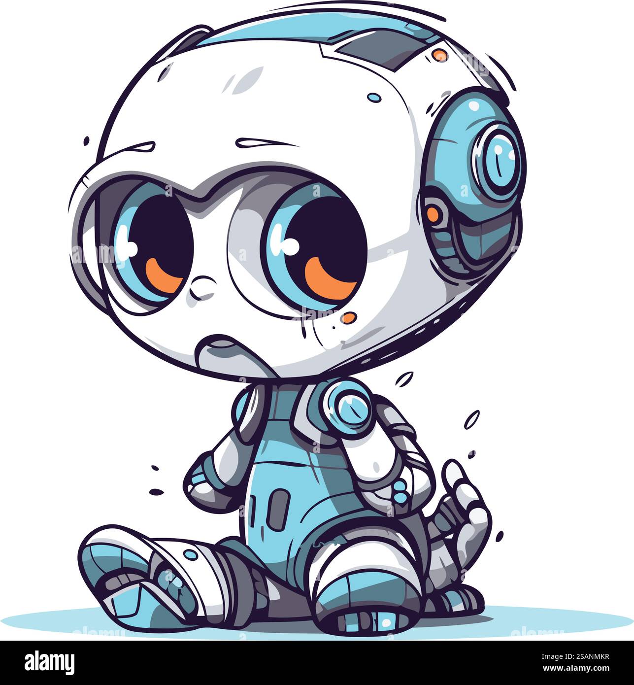 Niedlicher kleiner Roboter. Vektor-Illustration eines niedlichen kleinen Roboters. Stock Vektor