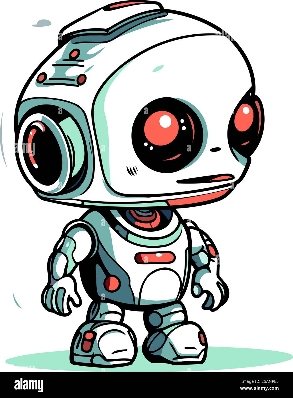 Cartoon-Roboter. Vektorabbildung. Isoliert auf weißem Hintergrund. Stock Vektor